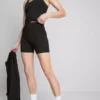 High-waisted smooth support active yoga shorts