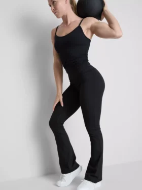 High-waisted smooth support flared active leggings