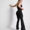 High-waisted smooth support flared active leggings