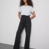 High-waisted straight-leg jeans