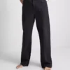 High-waisted straight-leg jeans