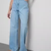 High-waisted straight-leg jeans