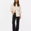 High-waisted straight-leg jeans