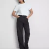 High-waisted straight-leg jeans