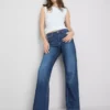 High-waisted straight-leg jeans