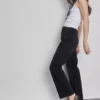 High-waisted straight-leg jeans