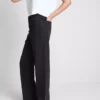 High-waisted straight-leg jeans