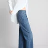 High-waisted straight-leg jeans
