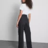 High-waisted straight-leg jeans