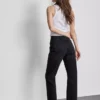 High-waisted straight-leg jeans