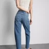 High-waisted straight-leg jeans