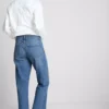 High-waisted straight-leg jeans