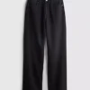 High-waisted straight-leg jeans