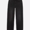 High-waisted straight-leg jeans