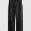 High-waisted straight-leg jeans