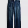 High-waisted straight-leg jeans