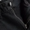 High-waisted straight-leg jeans