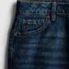 High-waisted straight-leg jeans