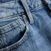 High-waisted straight-leg jeans