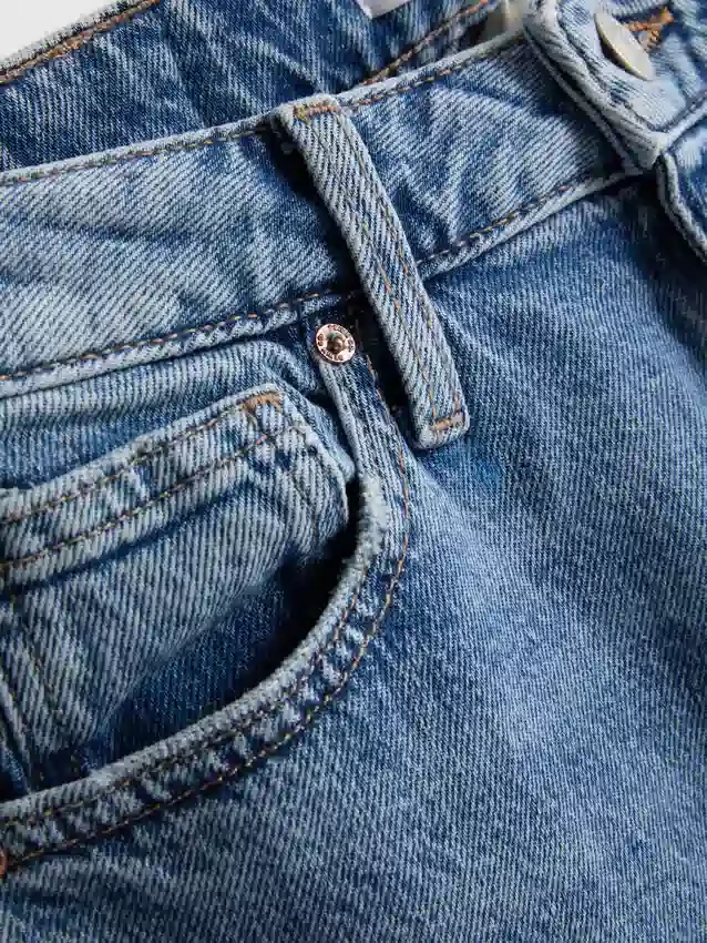 High-waisted straight-leg jeans