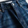 High-waisted straight-leg jeans
