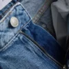 High-waisted straight-leg jeans