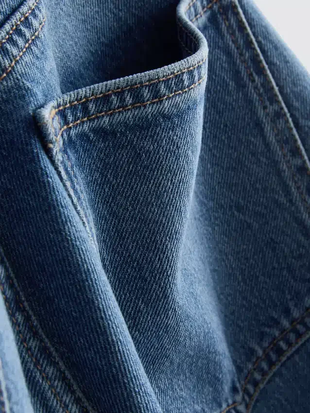 High-waisted straight-leg jeans