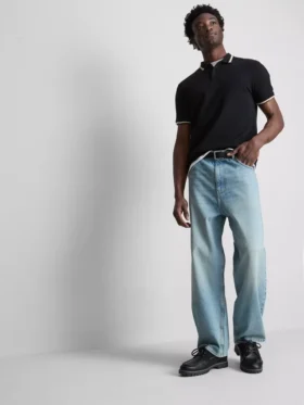 Honeycomb texture polo shirt