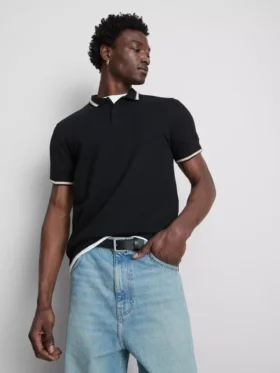 Honeycomb texture polo shirt