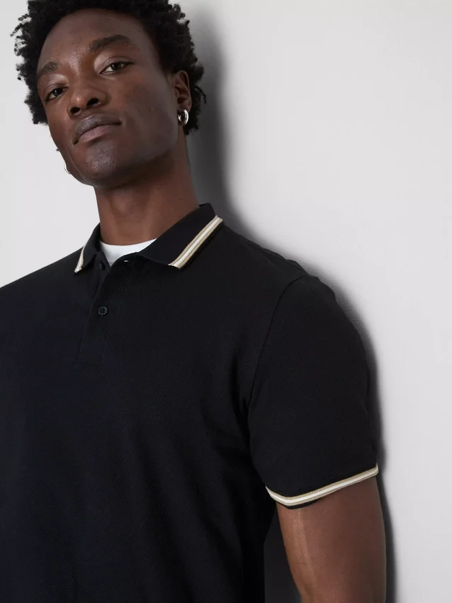 Honeycomb texture polo shirt