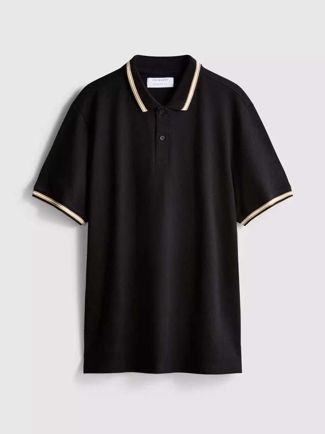 Honeycomb texture polo shirt