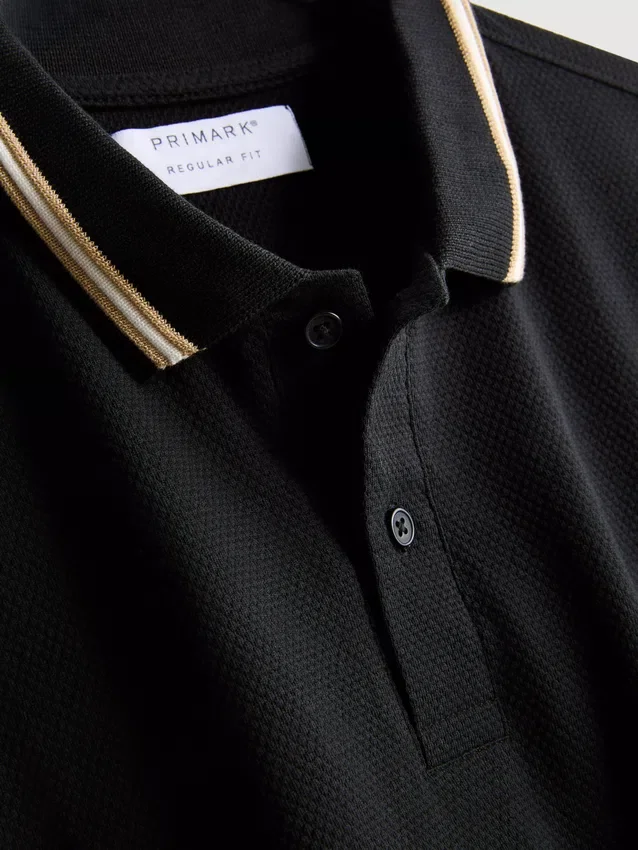 Honeycomb texture polo shirt