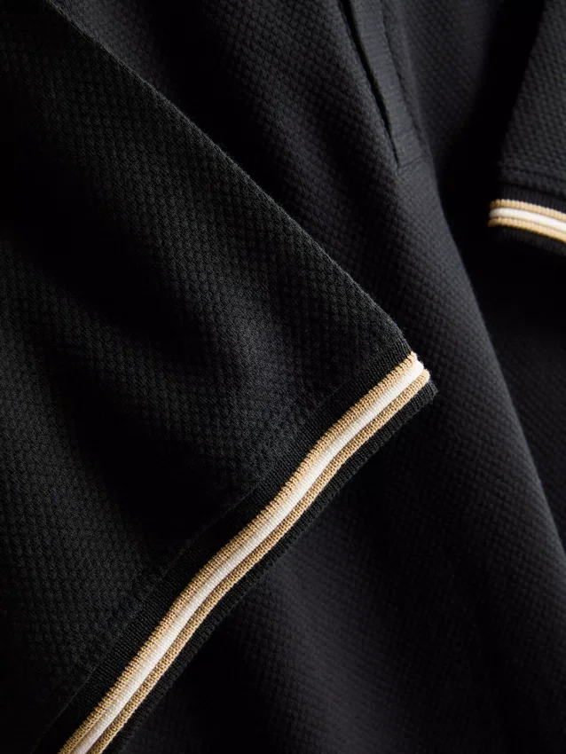 Honeycomb texture polo shirt