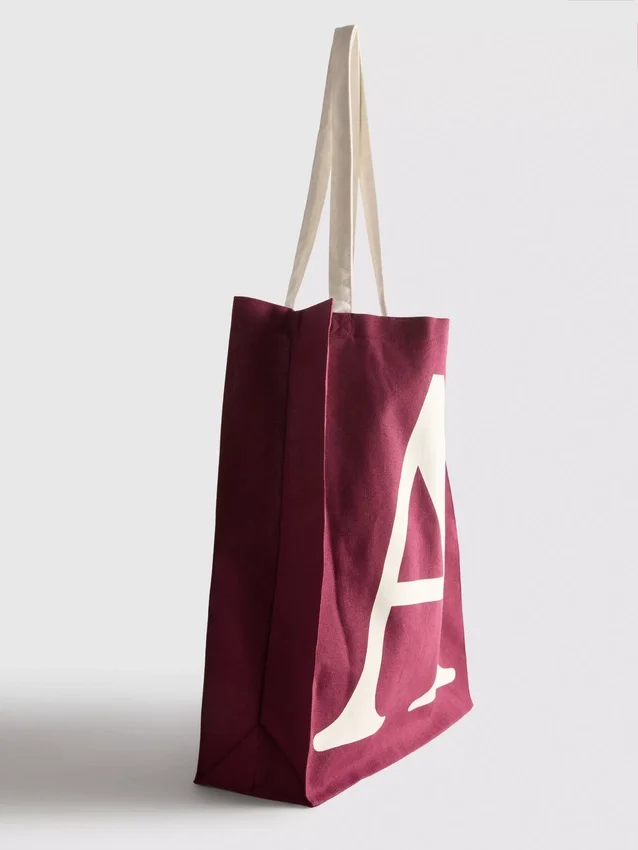 Initial canvas tote