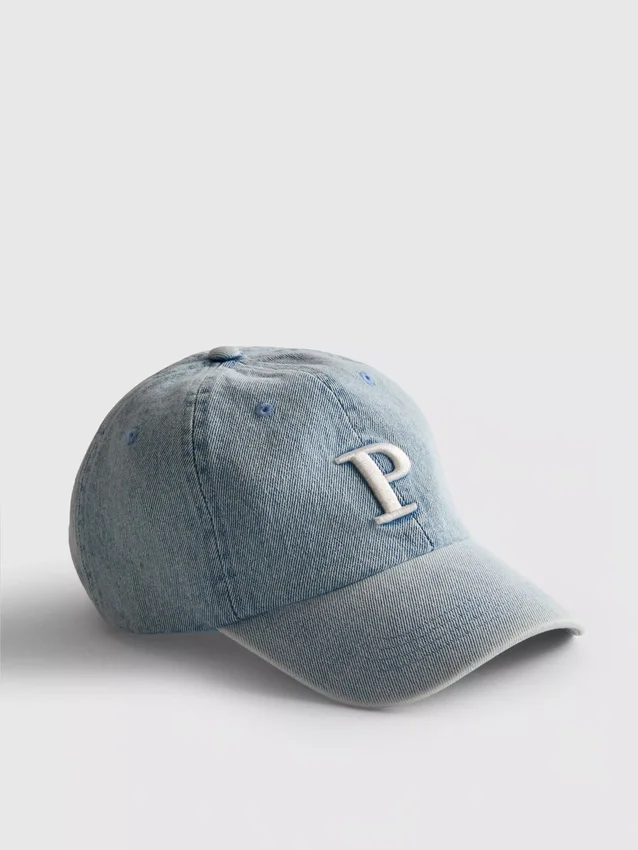Initial denim cap