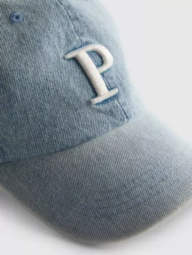 Initial denim cap
