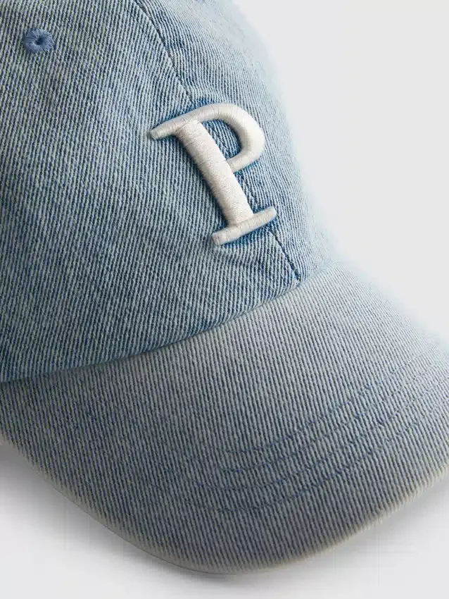 Initial denim cap