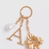 Initial flower keychain