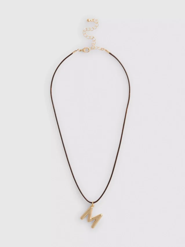 Initial pendant cord necklace