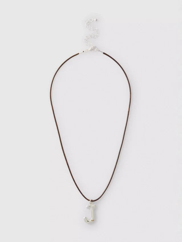 Initial pendant cord necklace