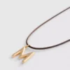 Initial pendant cord necklace