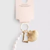 Initial shell charm keychain