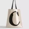Initial tote bag