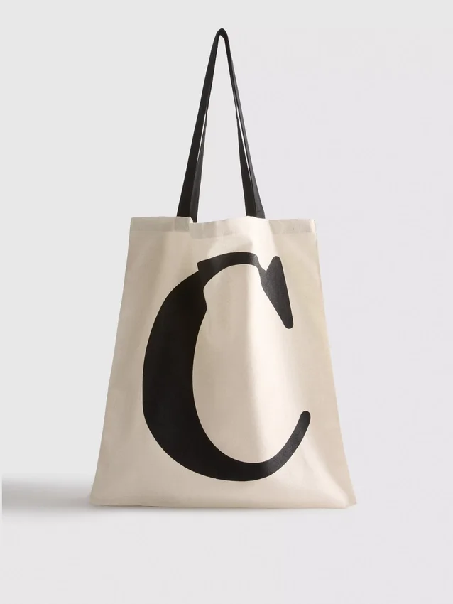 Initial tote bag