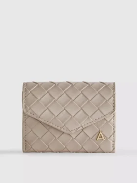 Initial woven-effect wallet