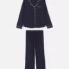 Jersey knit long sleeve boyfriend pajama set