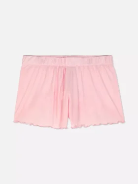Jersey lettuce trim pajama shorts