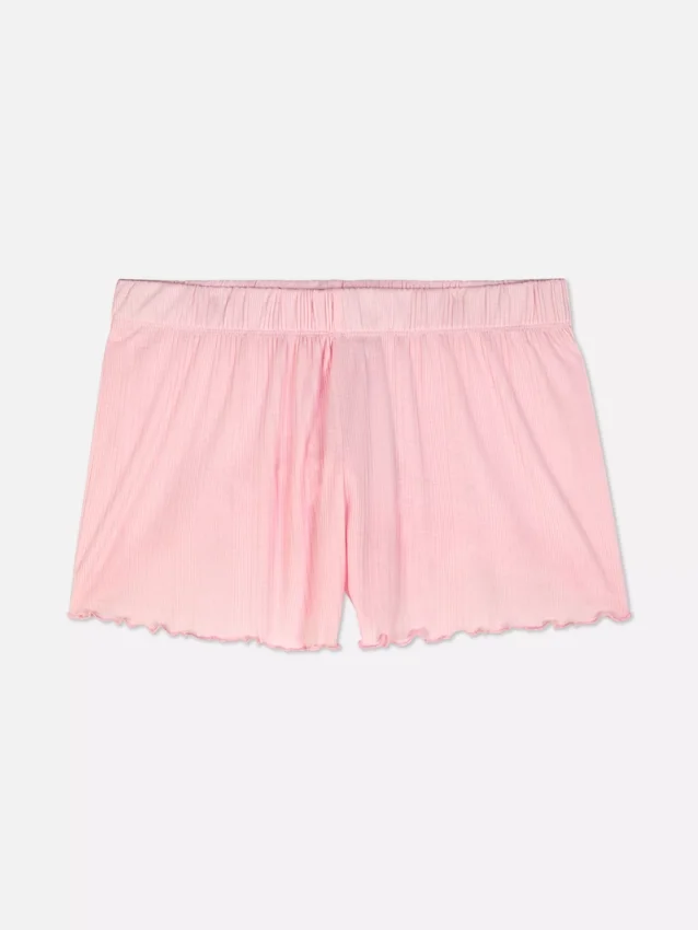 Jersey lettuce trim pajama shorts