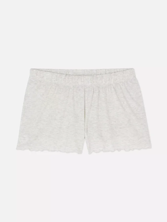 Jersey lettuce trim pajama shorts