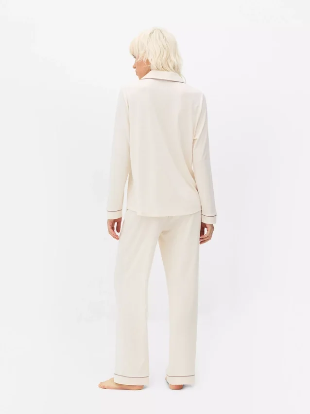 Jersey long sleeve boyfriend pajamas